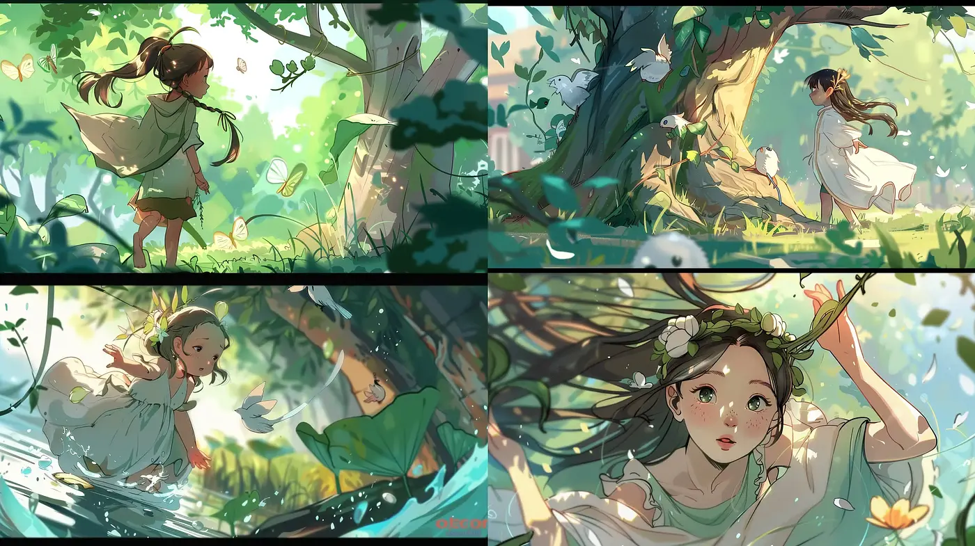 Idyllic Nature and Whimsy: The Intersection of Luminous Anime-Influenced Sceneries and Ethereal Dreams - Midjourney sref style