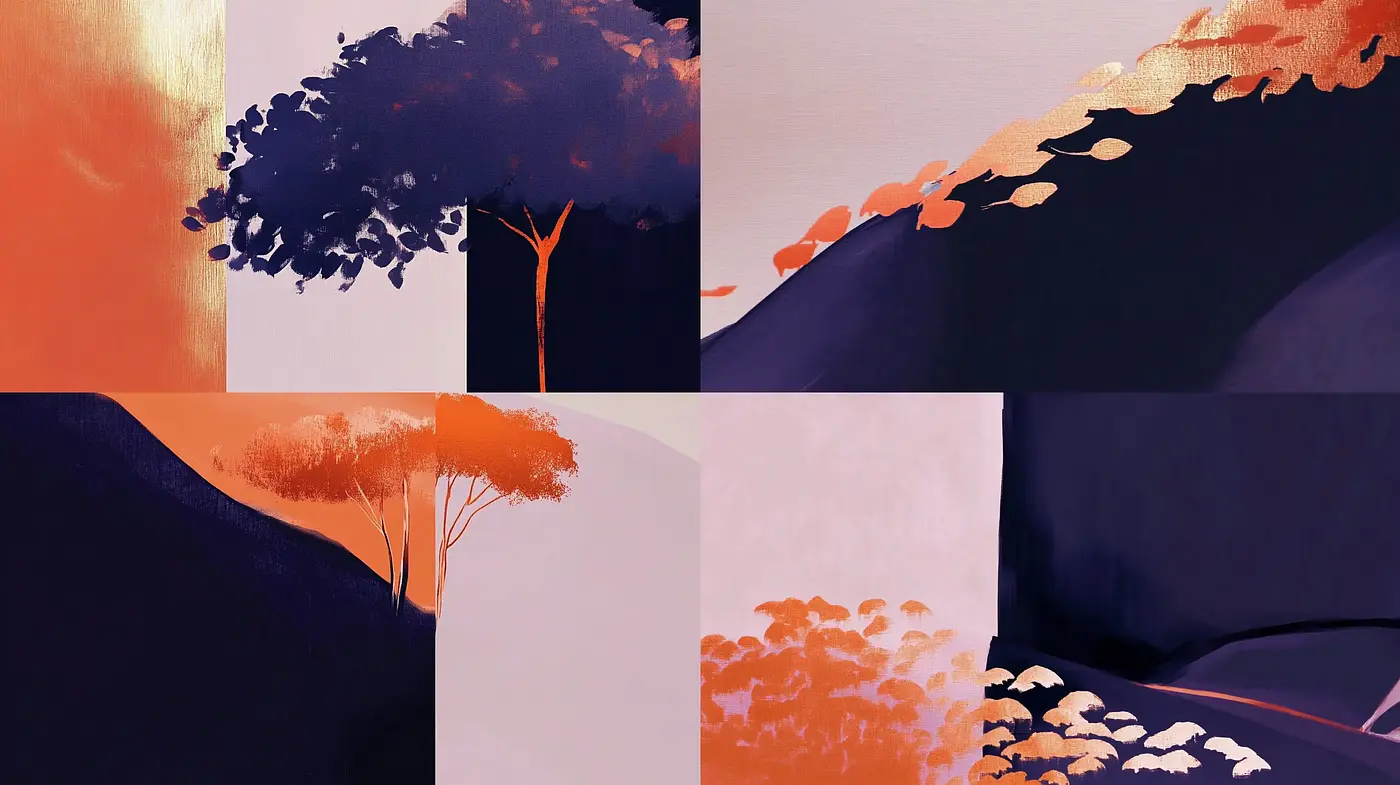 Contemporary Abstract Landscape Essence - Midjourney sref style