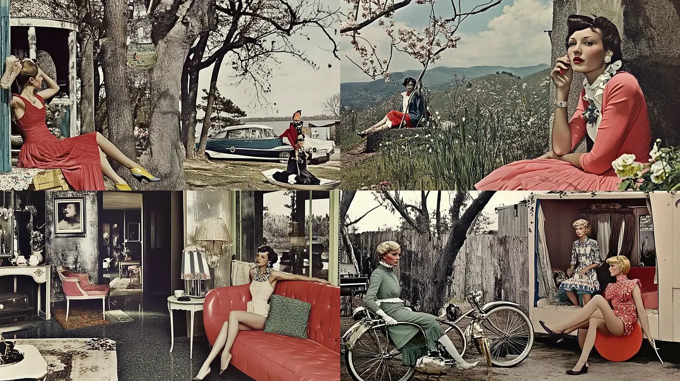 Timeless Elegance in Retro Fusion Imagery - Midjourney sref style