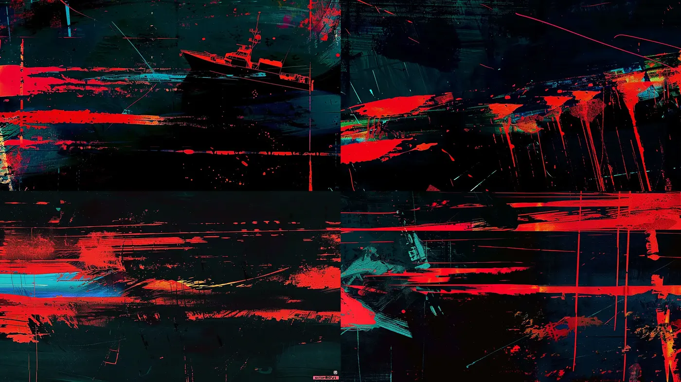 Abstract Expressionist Fusion with Digital Chaos - Midjourney sref style