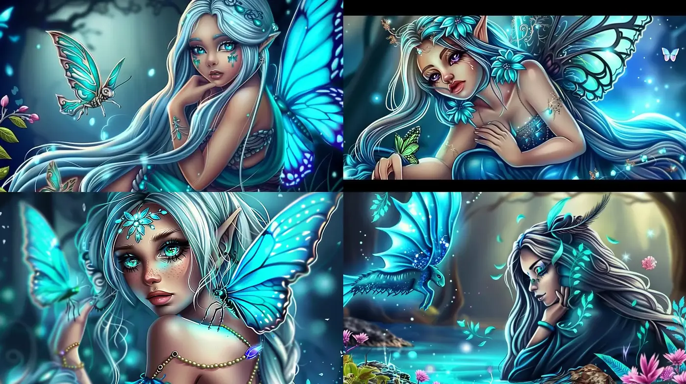 Enchanted Nocturnal Butterfly Haven - Midjourney sref style