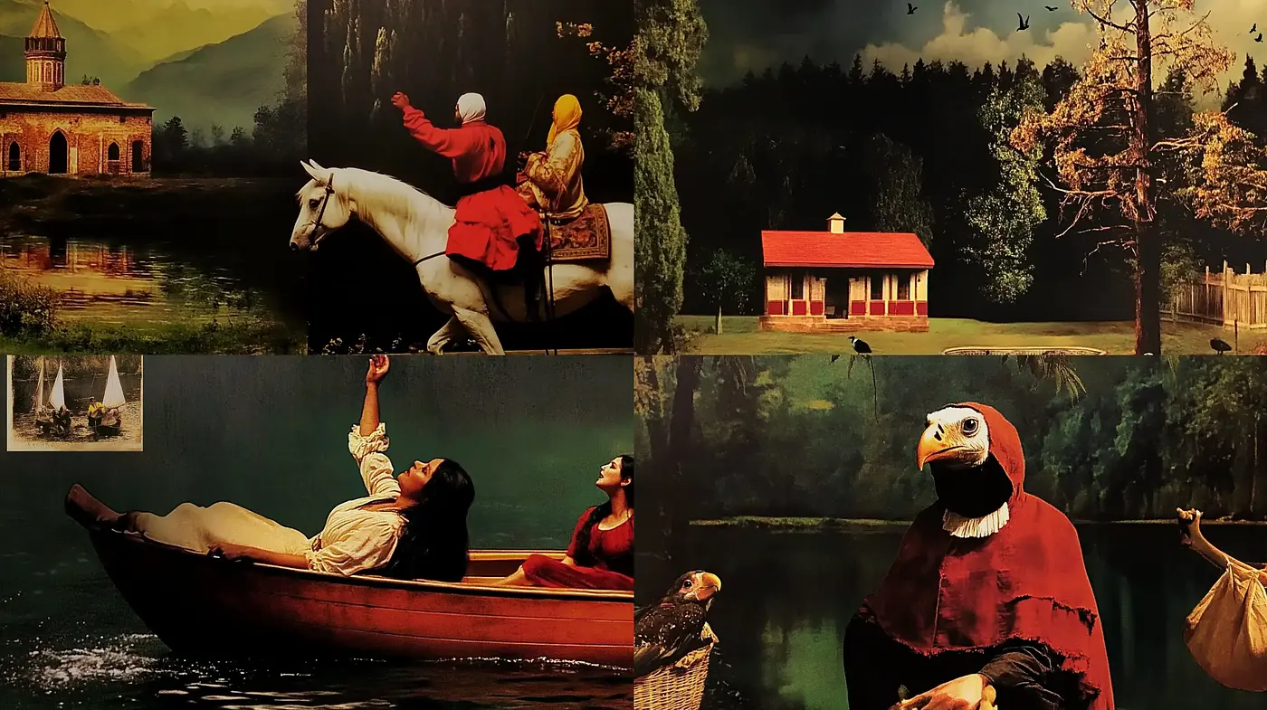 Ephemeral Dreamscape: A Homage to Surrealistic Vintage Tableaus - Midjourney sref style