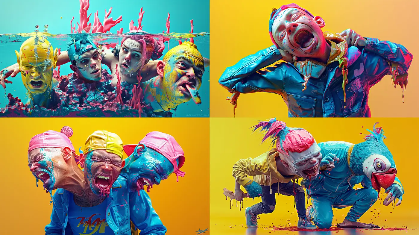 Vividly Surreal Pop Melancholia with a Hint of Street Art - Midjourney sref style