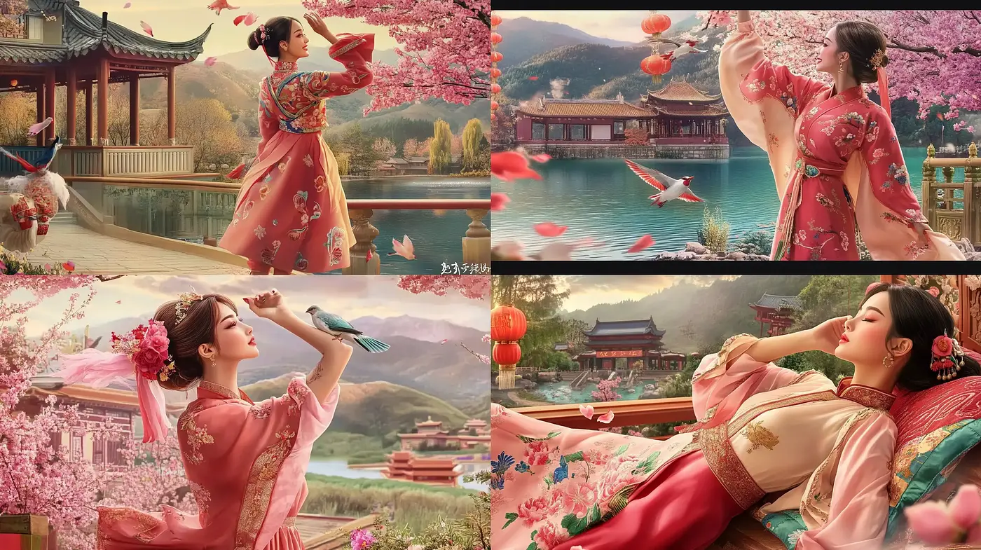 Ethereal Elegance in Pastel - A Harmonious Fusion of Traditional Asian Aesthetics and Dreamlike Serenity - Midjourney sref style