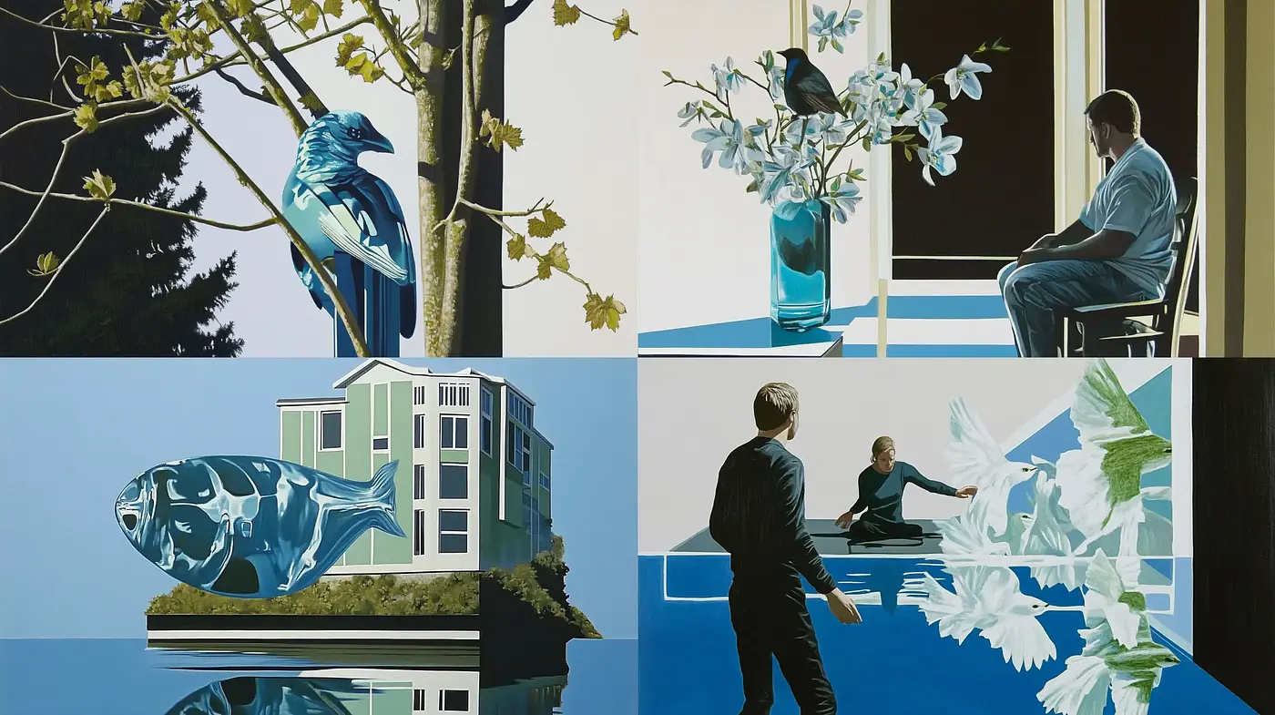 Serene Reflections of Photorealistic Modernity - Midjourney sref style