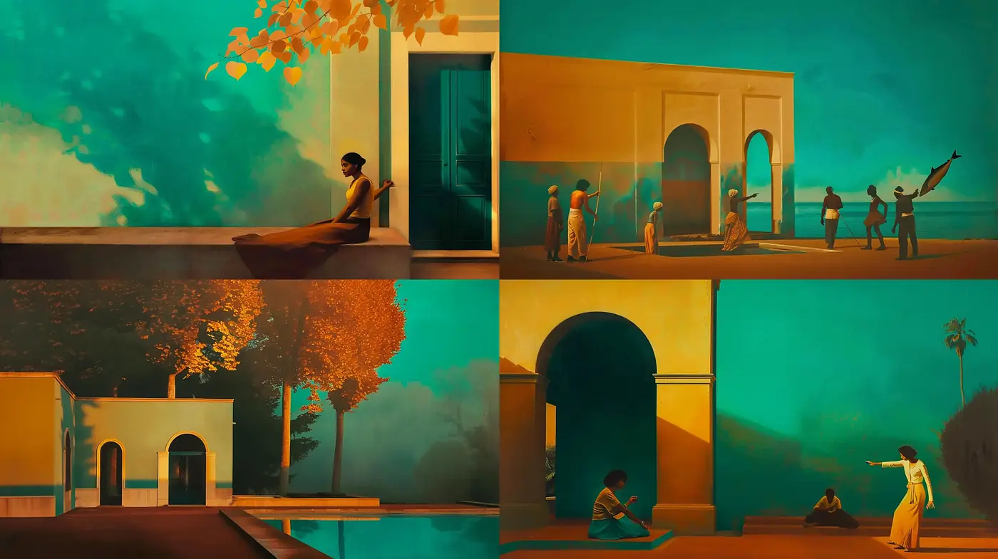 Warm Hues of Serenity: A Cinematic Blend of Reality and Stylistic Minimalism - Midjourney sref style