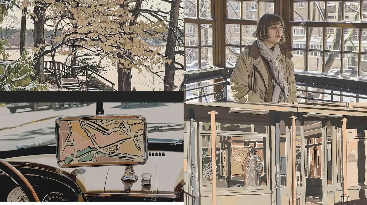 Aesthetic Retro-Futuristic Style with Subtle Collage Techniques - Midjourney sref style