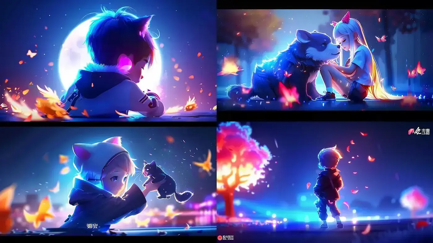 Luminescent Dreamscape: A Fantastical Digital Art Style with Anime Inspirations - Midjourney sref style