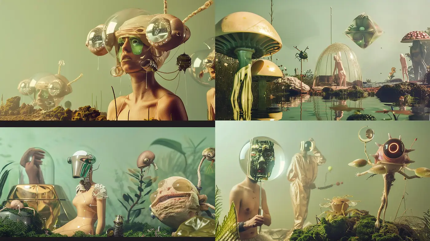 Surreal Biotic Fantasia: An Homage to Organic Forms and Dreamlike Ambiances - Midjourney sref style