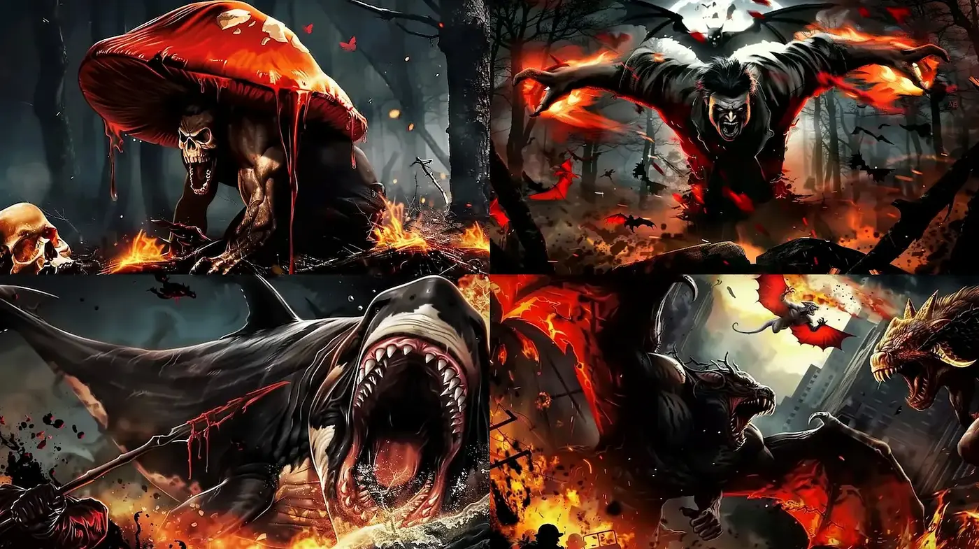 Dramatic and Intense Fantasy Art Style with Chaotic Elements - Midjourney sref style