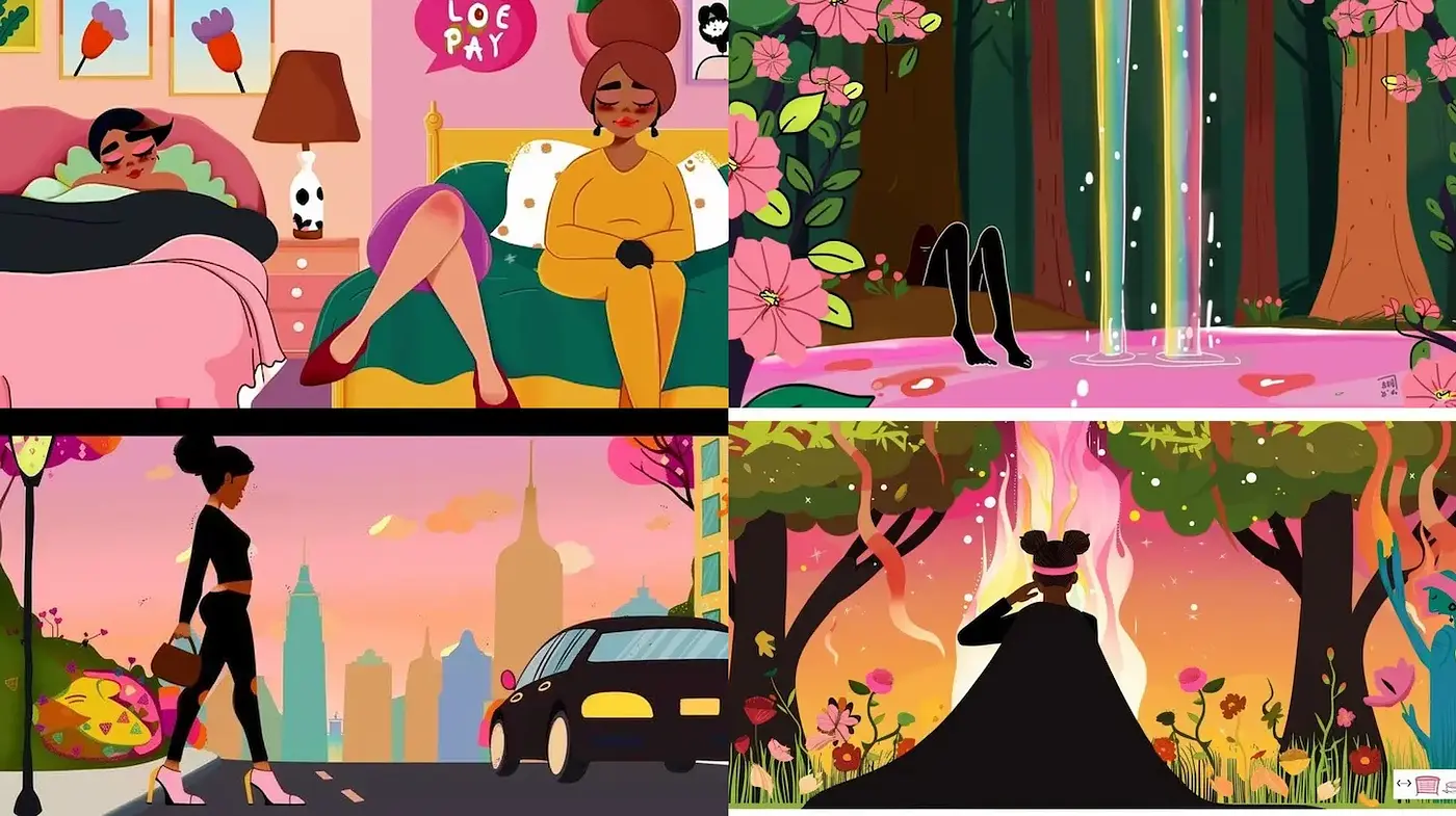 Vibrant and Playful Digital Illustrations with a Modern Aesthetic - Midjourney sref style
