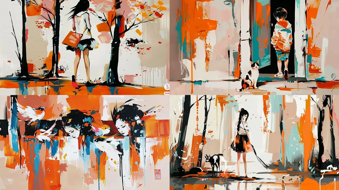 Abstract Expressionism with a Contemporary Street Art Essence - Midjourney sref style