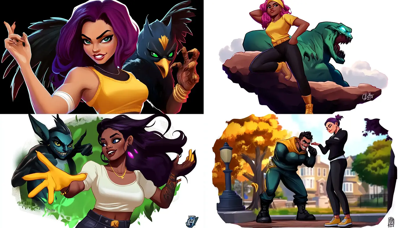 Lively Comic Book Dynamism with Expressive Characters - Midjourney sref style