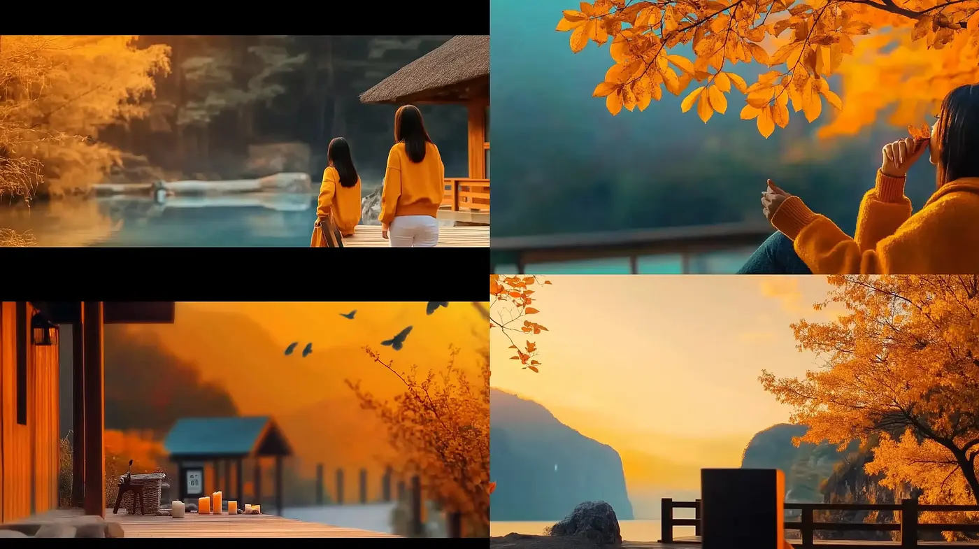 Autumnal Harmony: Cinematic Scenes with a Warm Glow and Soft Filter - Midjourney sref style