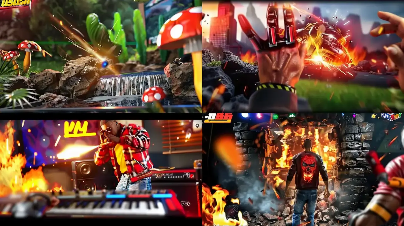 Dynamic and vibrant stylized visuals incorporating fantasy elements and modern aesthetics - Midjourney sref style