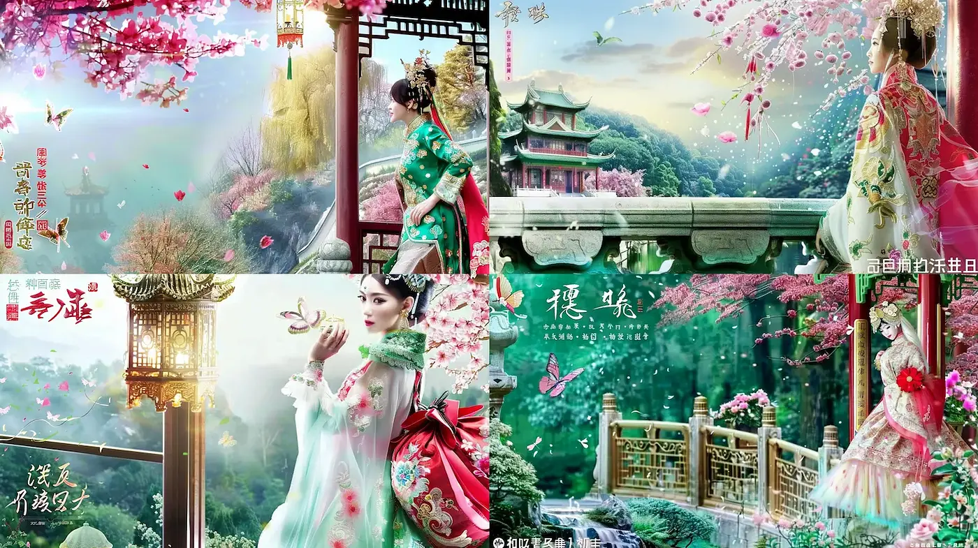 Dreamy Traditional Aesthetic with Floral Accents and Ethereal Vibes - Midjourney sref style