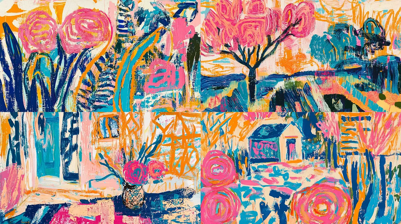 Abstract Chromatic Vibrancy: An Ode to Expressionist Textures - Midjourney sref style