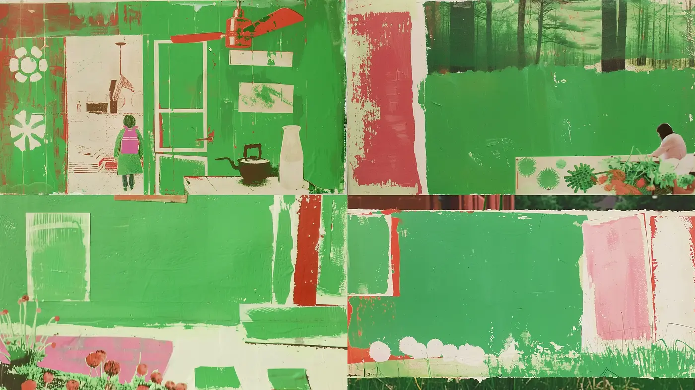 Abstract Expressionist Layers with a Vintage Pastiche - Midjourney sref style