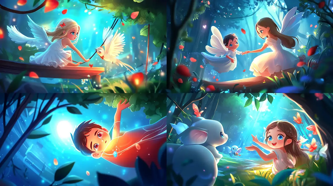 Enchanted Twilight Garden: A Luminous Digital Fairy Tale - Midjourney sref style