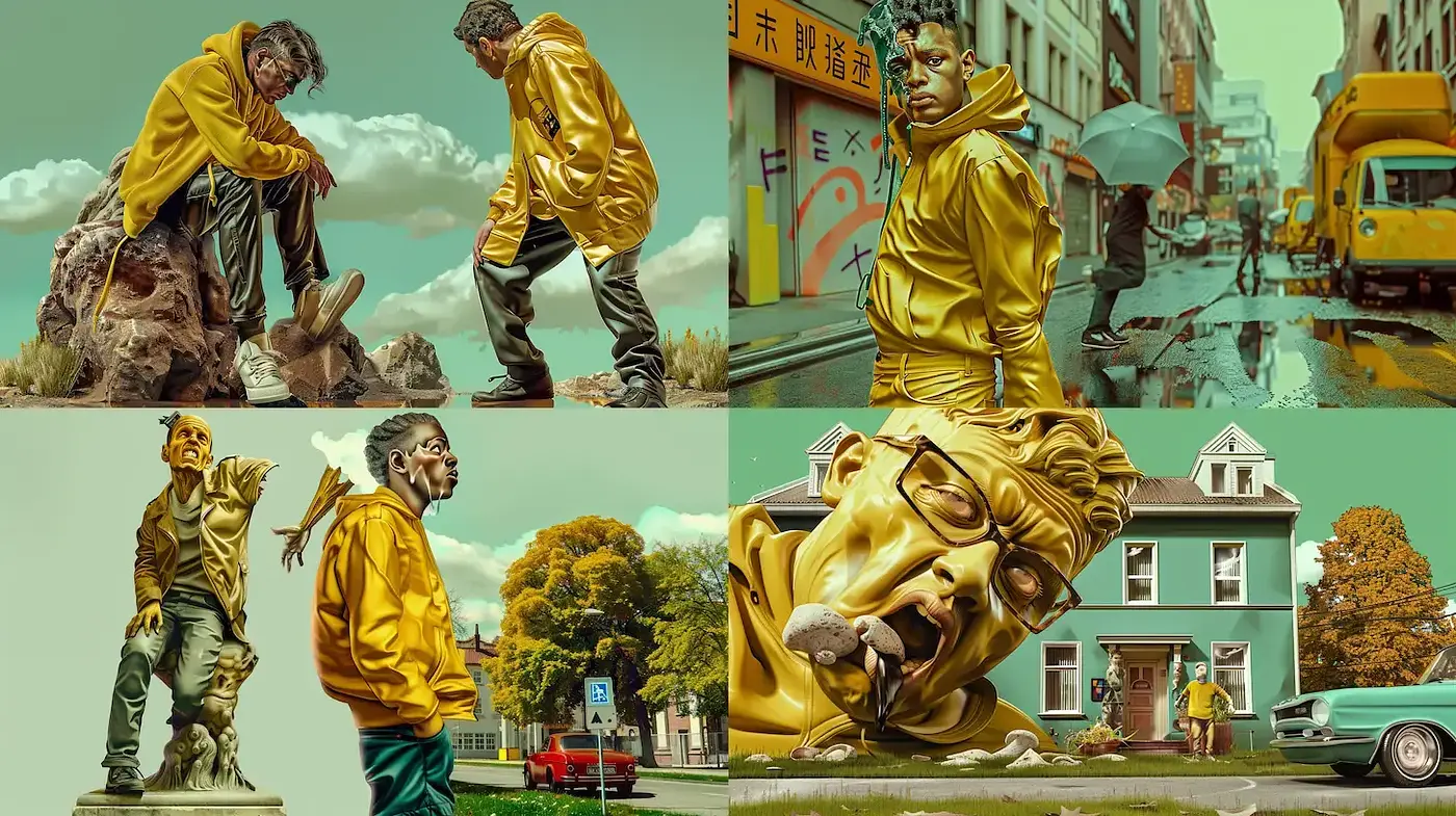 Eclectic mix of contemporary urban surrealism with pop art influences - Midjourney sref style