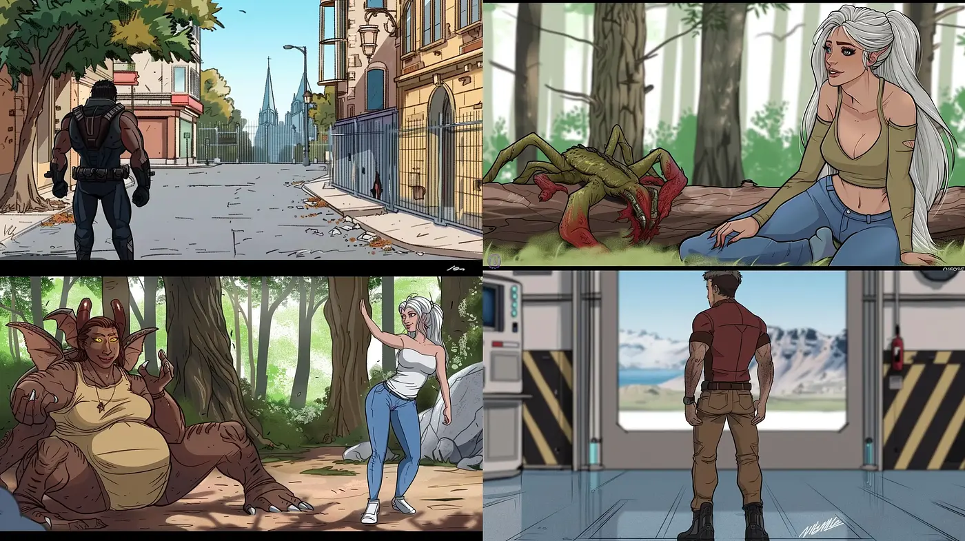 Consistently Stylized Comic Book Realism with Vivid Environmental Storytelling - Midjourney sref style