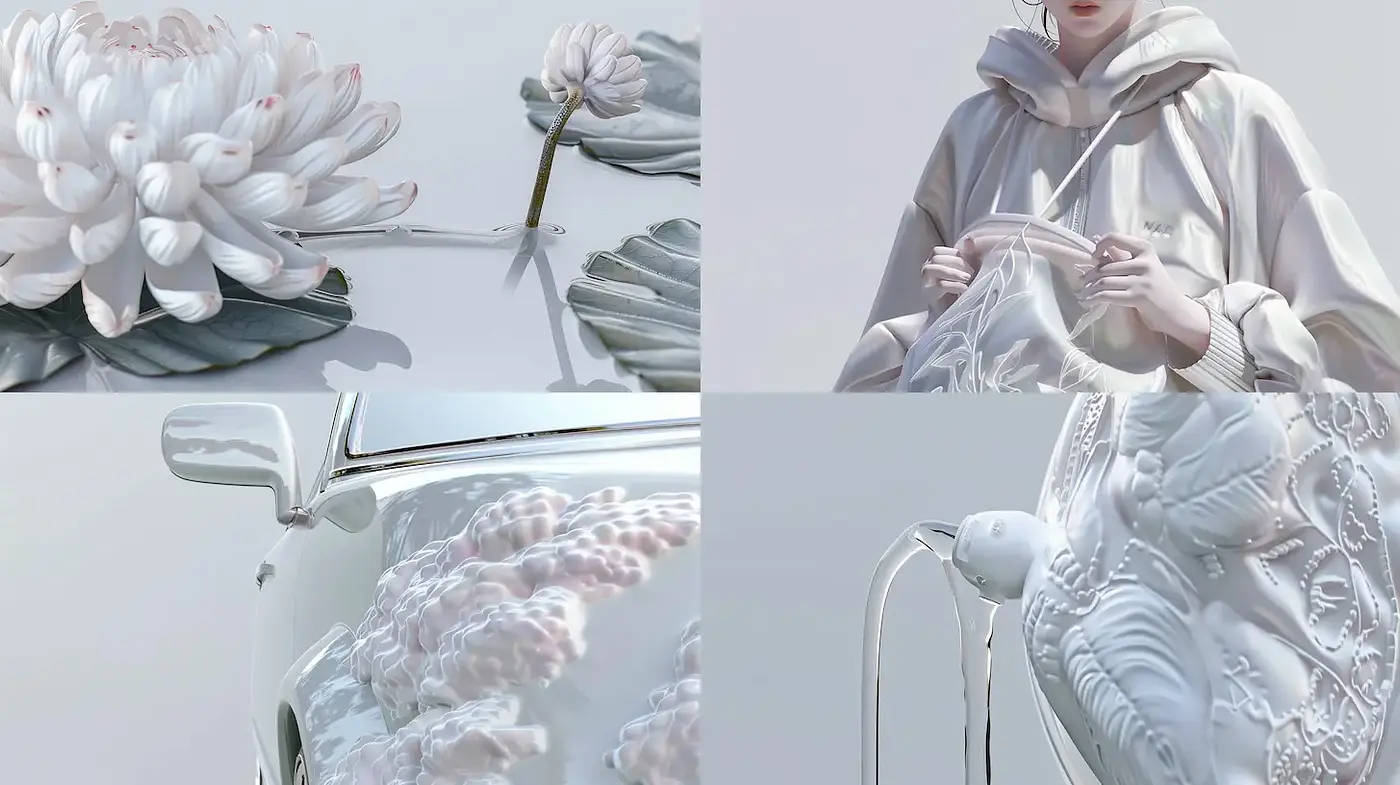 Serene and Elegant Aesthetic with Whimsical Botanical Elements - Midjourney sref style