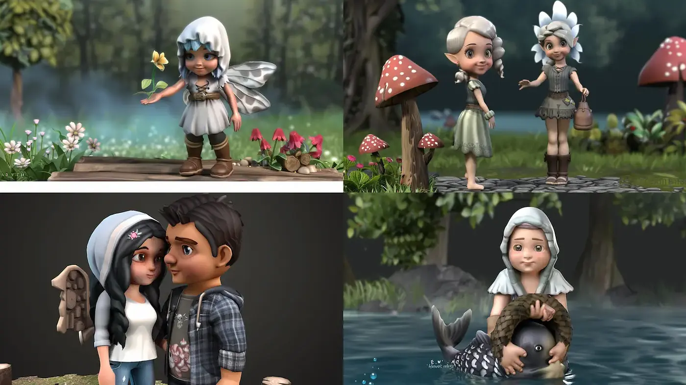 Whimsical and Enchanting Childlike Fantasy Art with Consistent Style Elements - Midjourney sref style