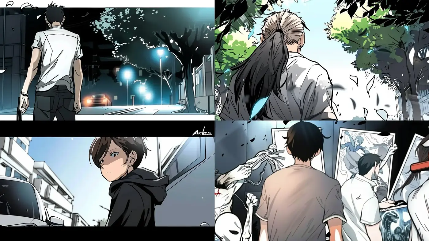 Modern Graphic Narrative with Anime Inspirations - Midjourney sref style