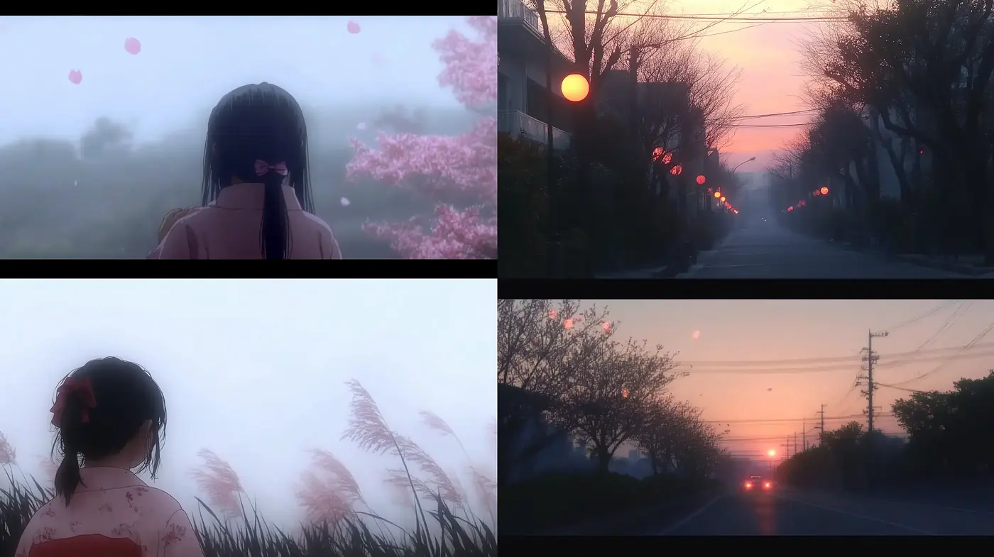 Twilight Serenity in Soft-Hued Anime-Inspired Vistas - Midjourney sref style