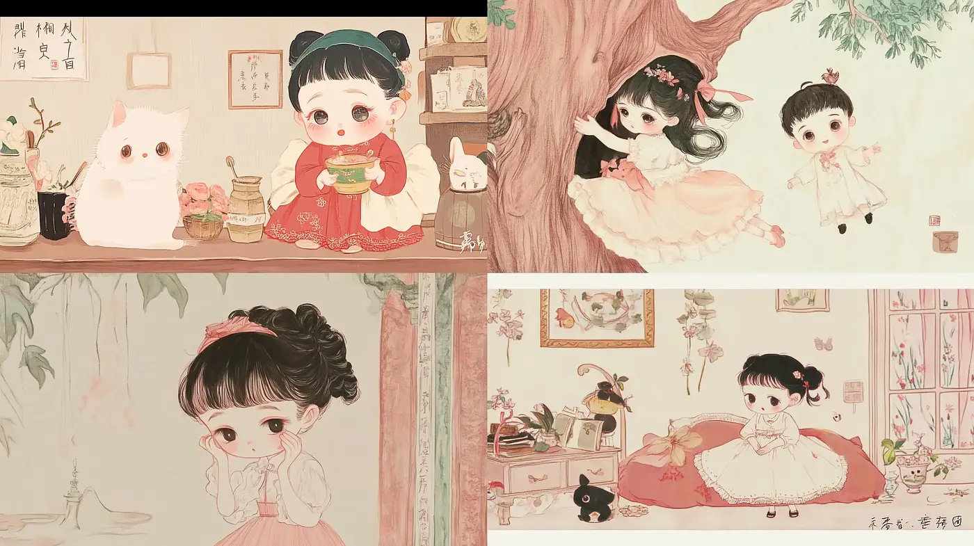 Whimsical Pastel Storybook Illustration - Midjourney sref style
