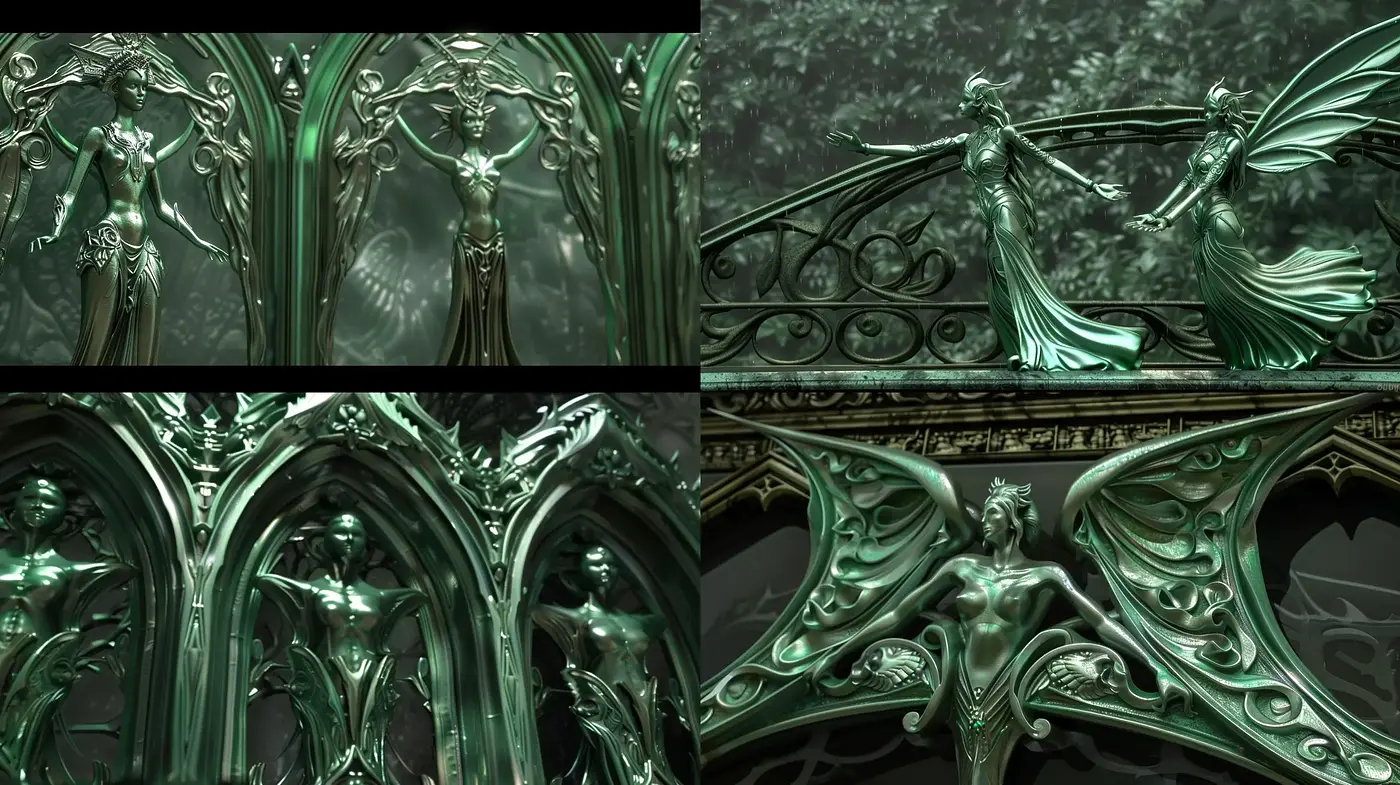 Ethereal Art Nouveau Dreamscapes with Verdant Hues - Midjourney sref style