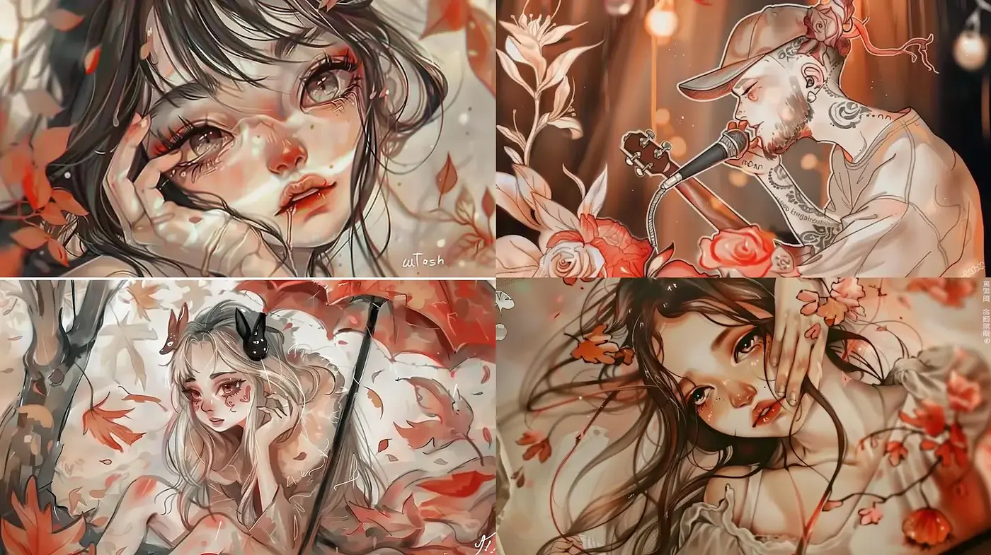 Cinematic and Ethereal Illustrations with Soft Textures and a Romantic Mood - Midjourney sref style