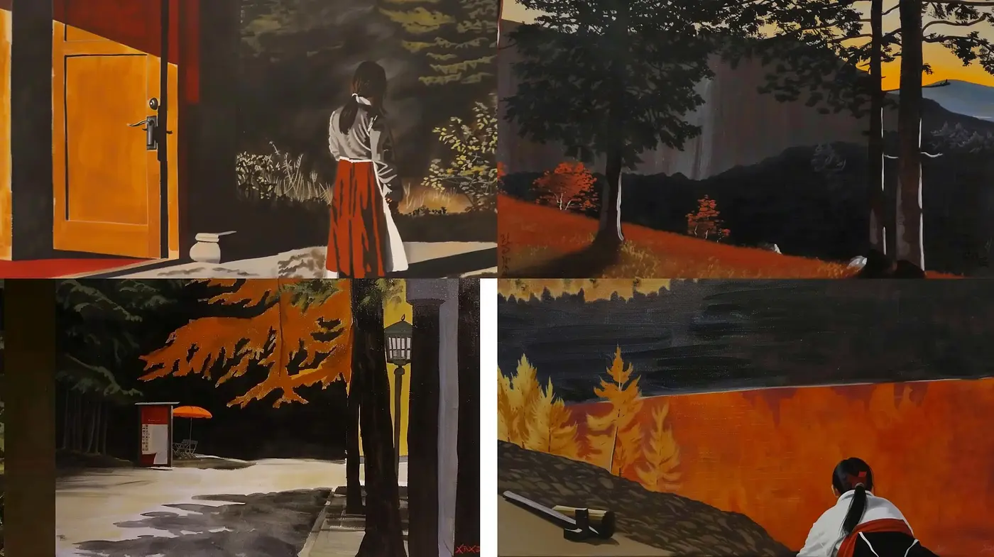 Dusk Ambiance in Stylized Autumnal Settings - Midjourney sref style