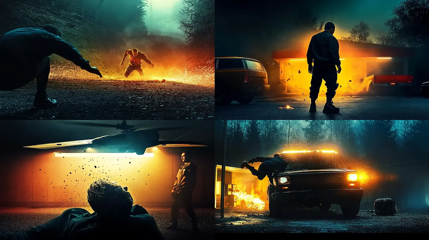 Cinematic Suspense in a Tenebrous Palette - Midjourney sref style