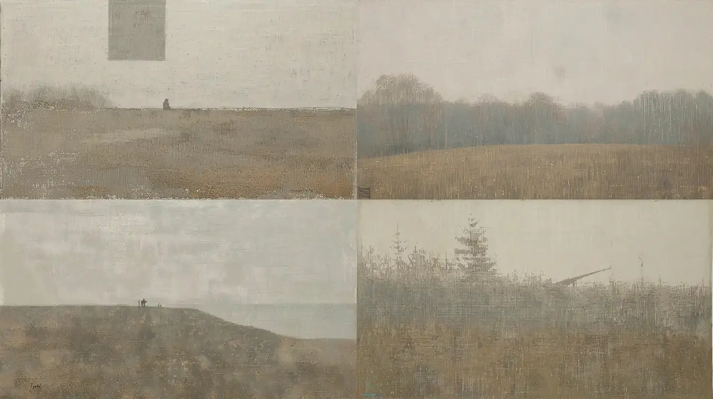 Subtle Landscape Exploration with Abstract Minimalism - Midjourney sref style