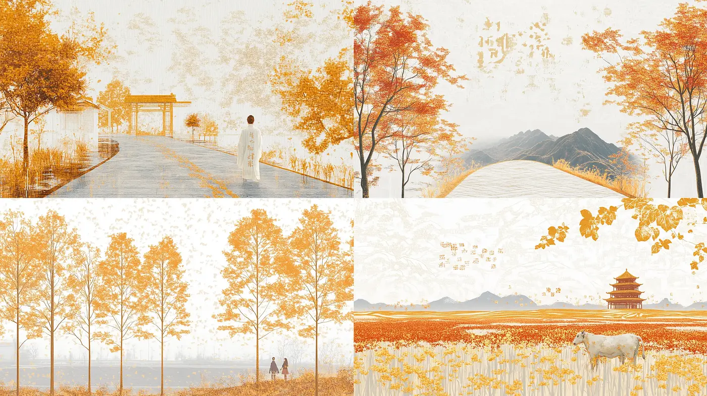 Autumn Harmonies in Sepia Tones - Midjourney sref style
