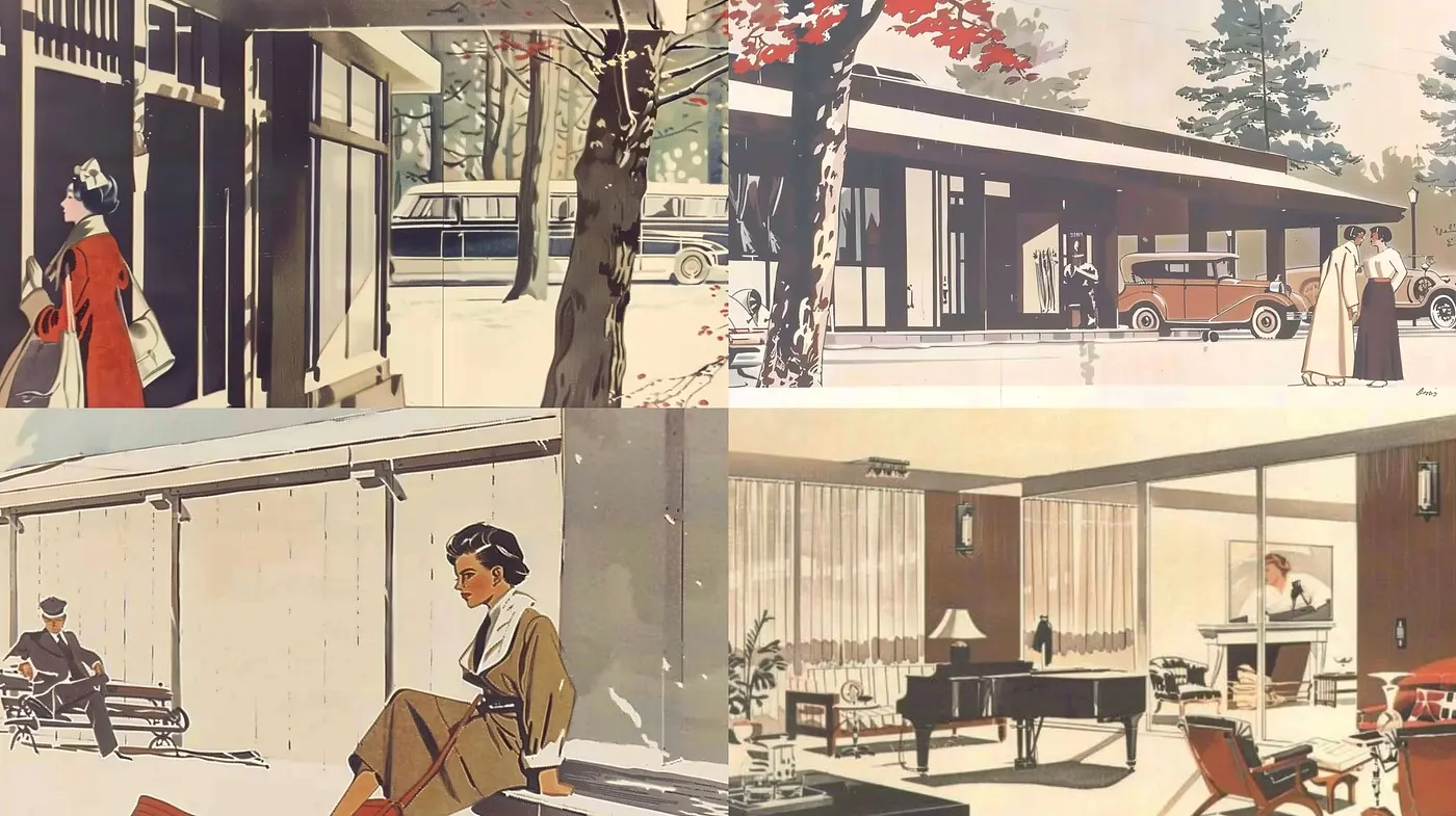 Elegance of Yesteryears: A Retro-Inspired Slice of Life - Midjourney sref style