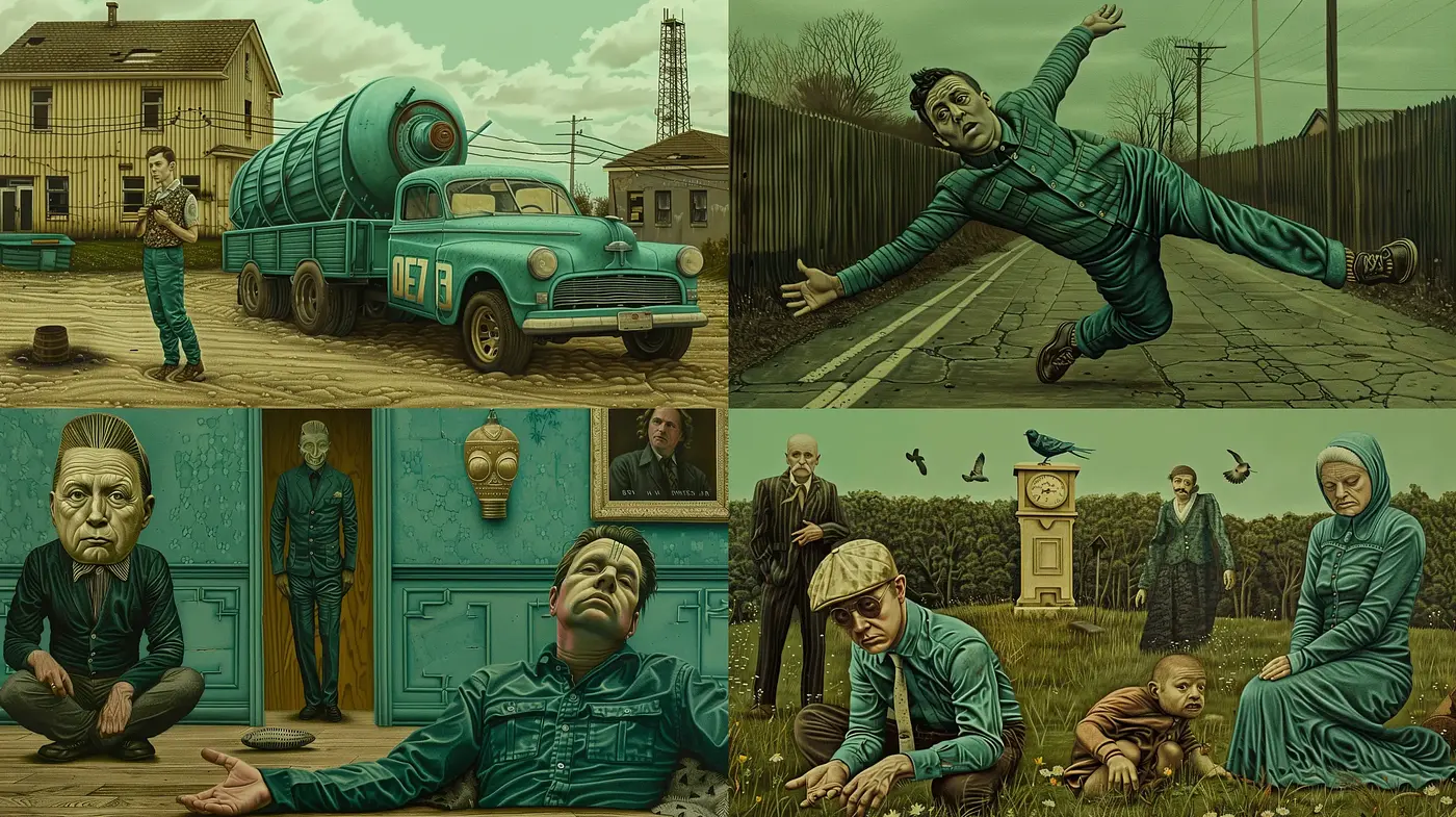 Surrealist Retro-Futuristic Tableaus - Midjourney sref style