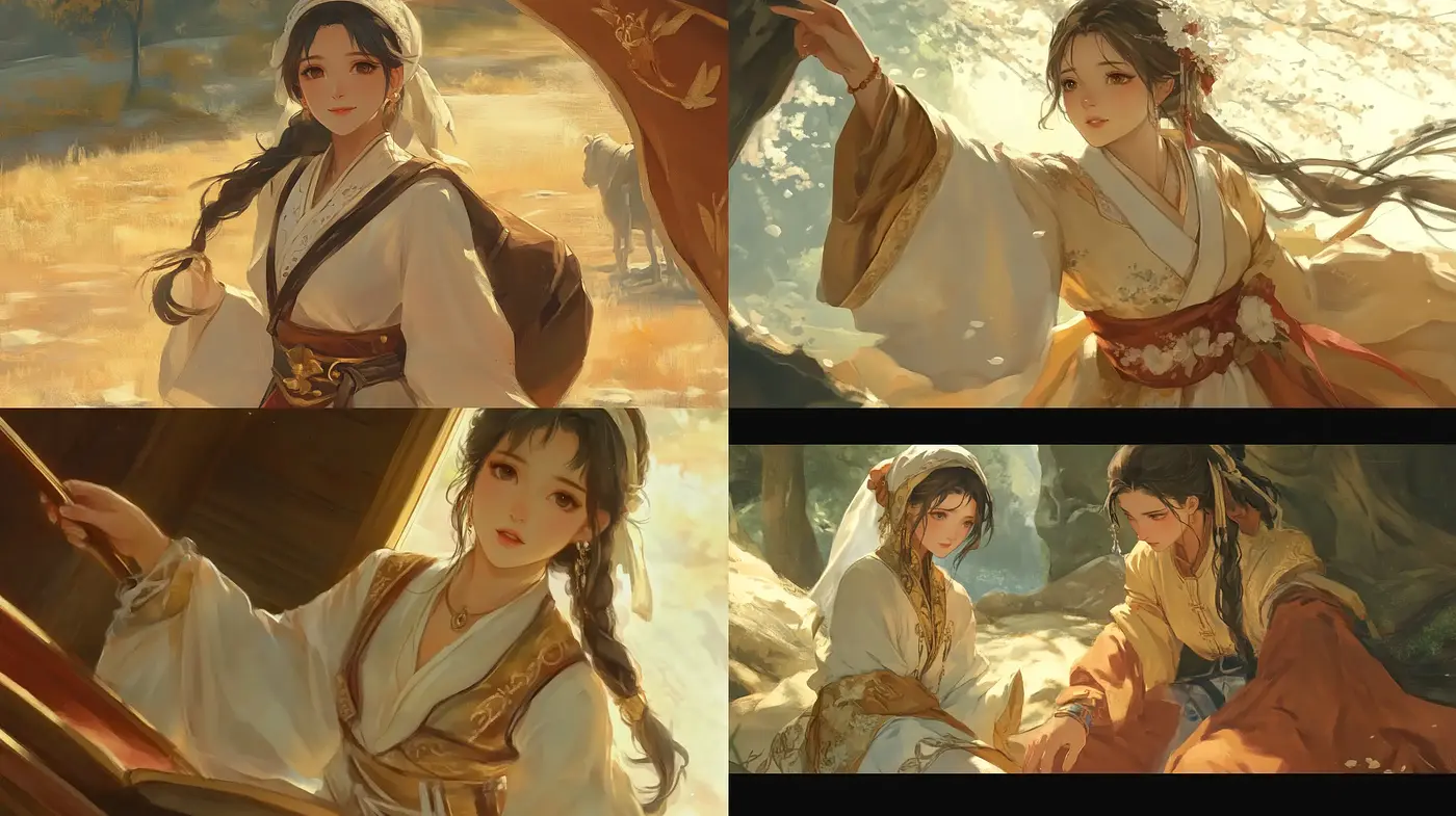 Luminous Elegance of Eastern Digital Brushwork - Midjourney sref style