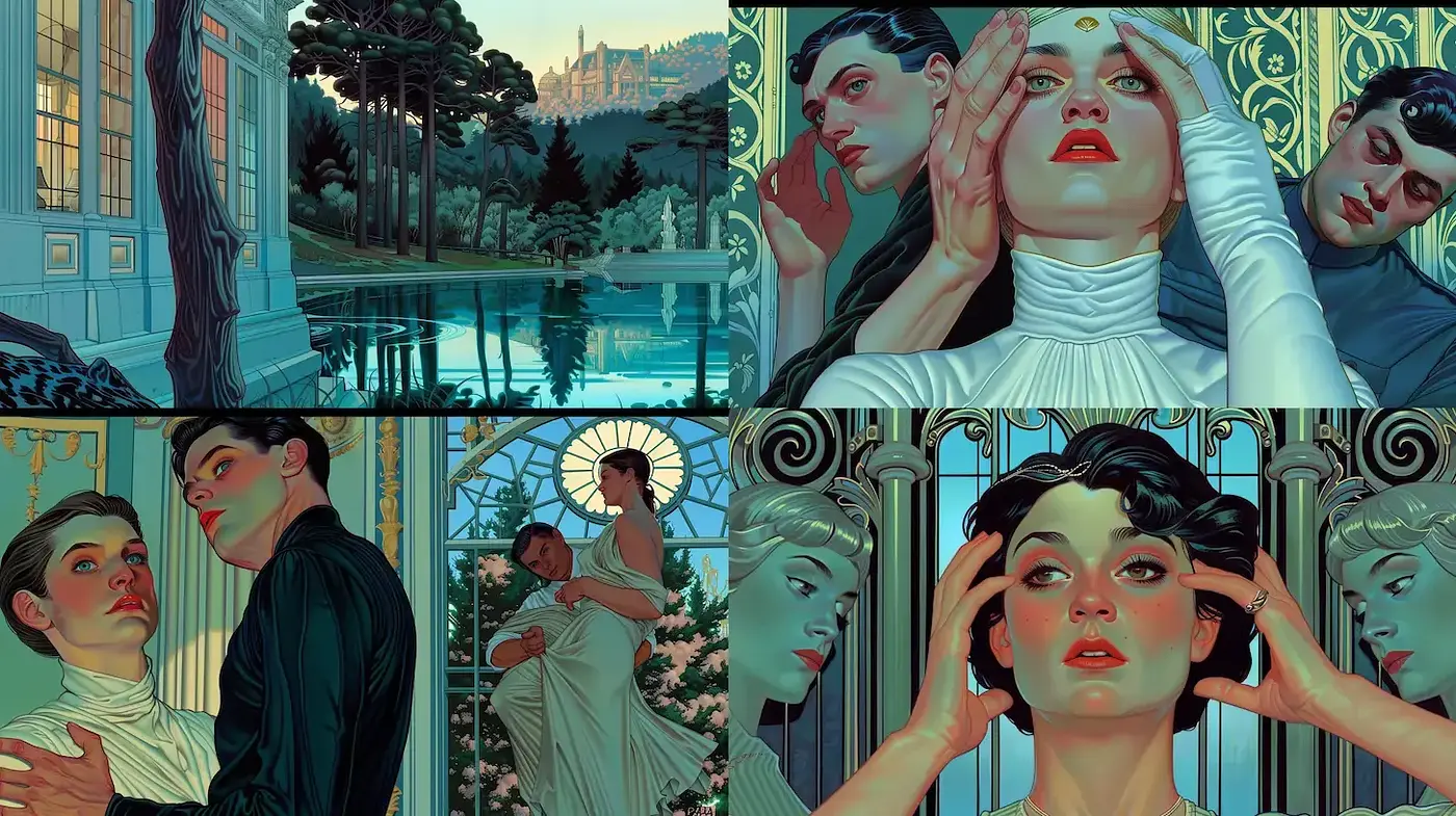 Elegant and Vintage Aesthetic with Art Deco Influences - Midjourney sref style