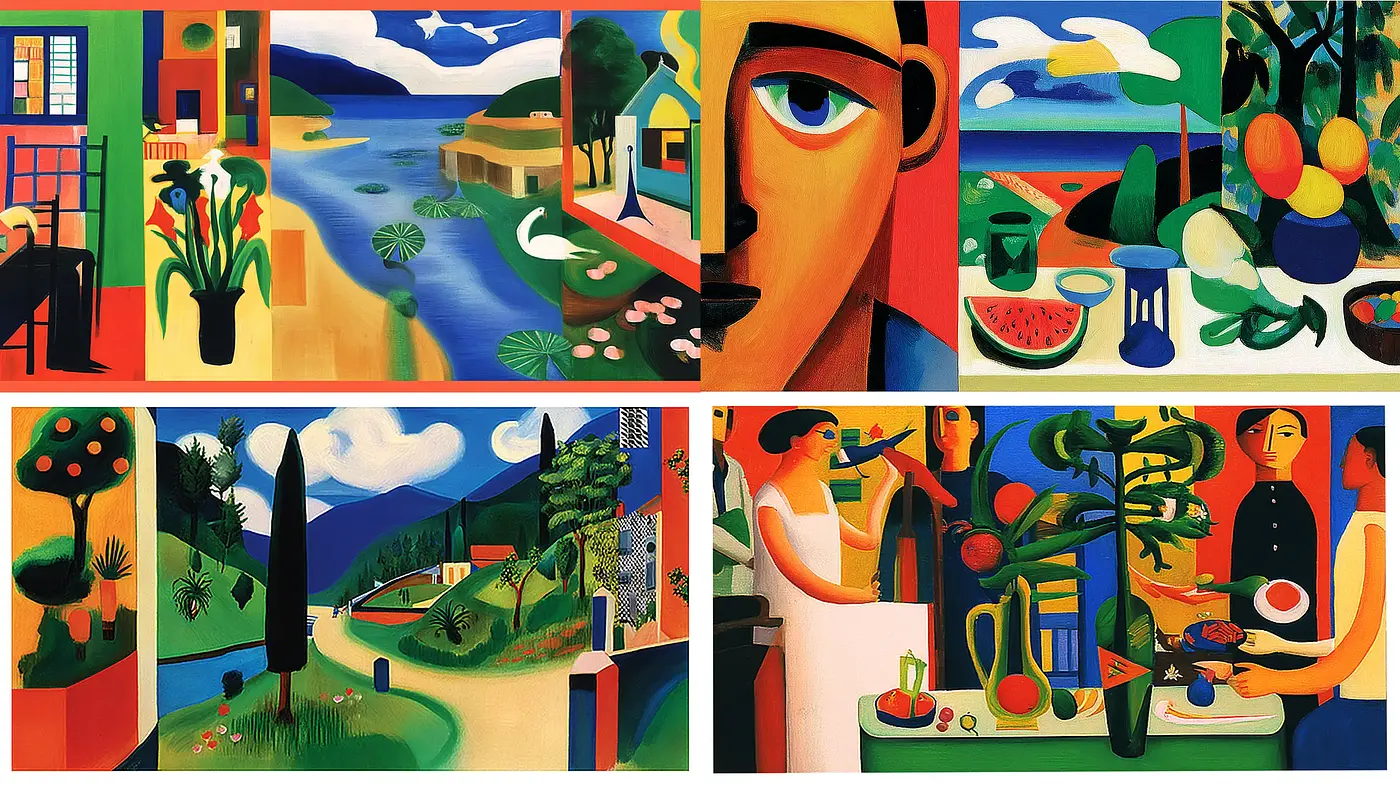 Vibrant and Colorful Artistry with Playful Forms - Midjourney sref style
