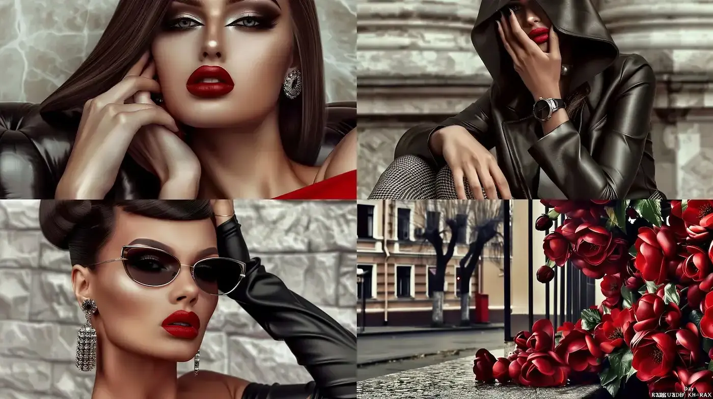 Sophisticated and Glamorous Fashion Imagery with Rich Textures - Midjourney sref style