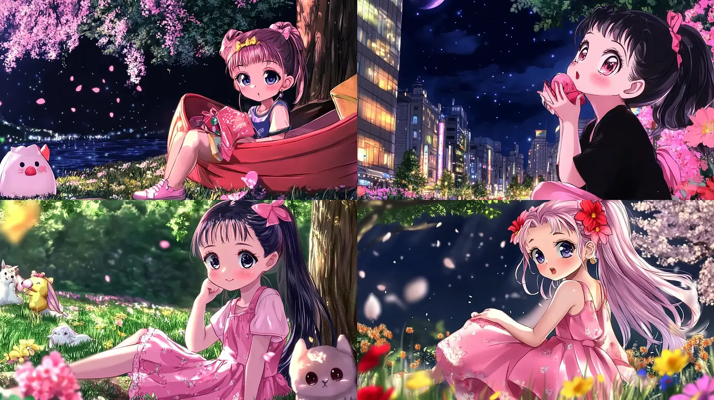Enchanting Sakura Dreamscapes: A Whimsical Anime Fusion - Midjourney sref style