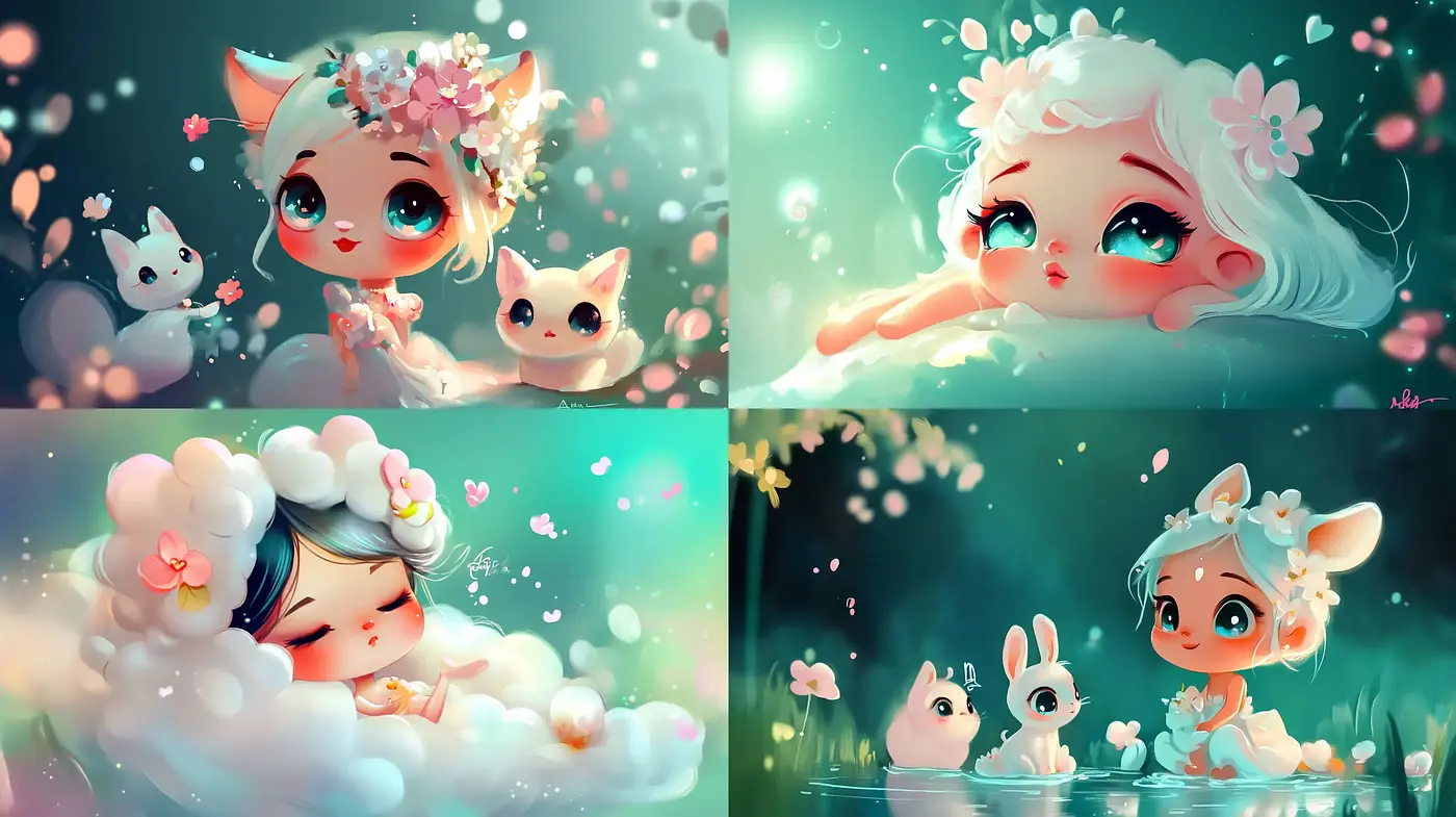 Enchanting Radiance of Pastel Dreamscape Illustrations - Midjourney sref style