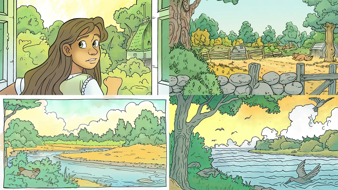Consistent Pastoral Harmony: An Exploration of Tranquil Nature in a Unified Coloristic Technique - Midjourney sref style