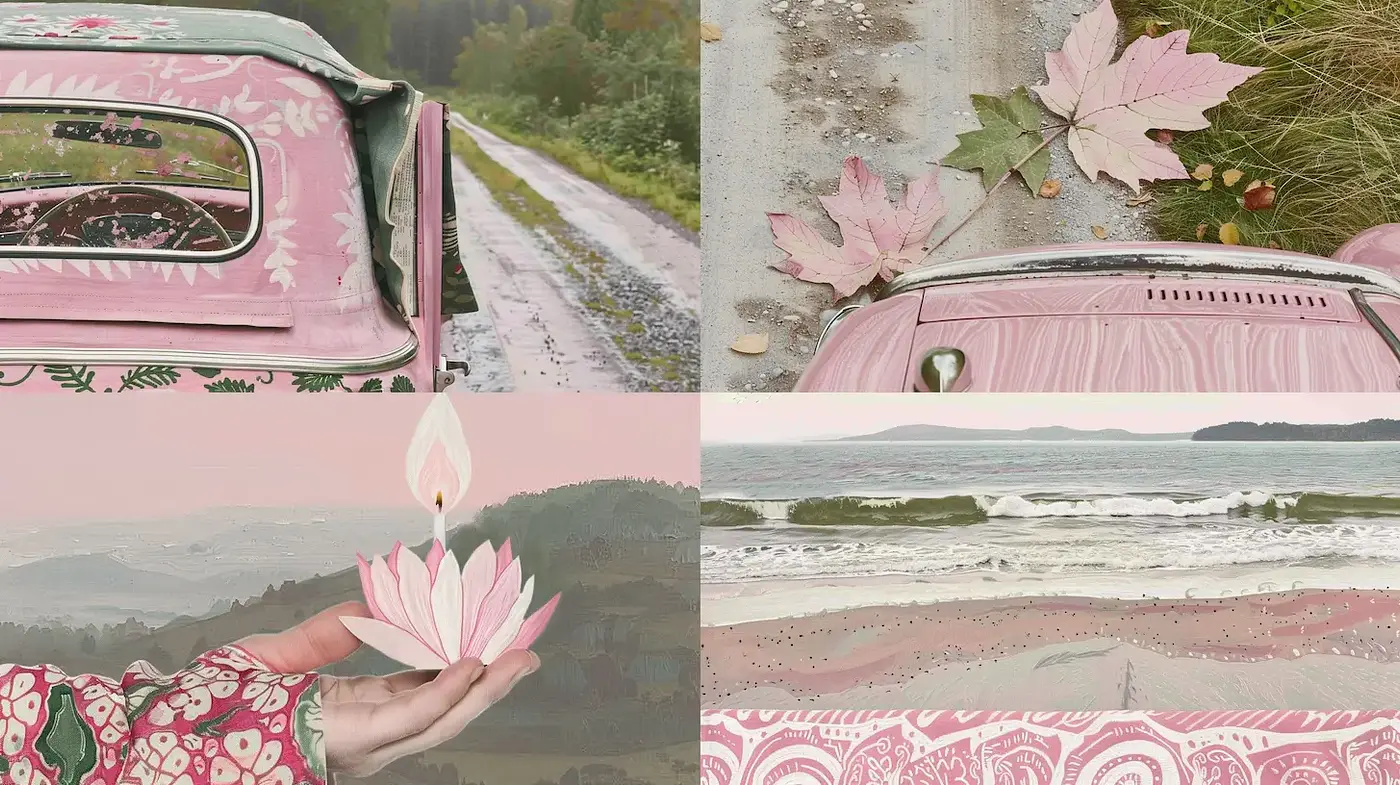 Ethereal Pastel Aesthetic with Nature-inspired Motifs and Vintage Charm - Midjourney sref style