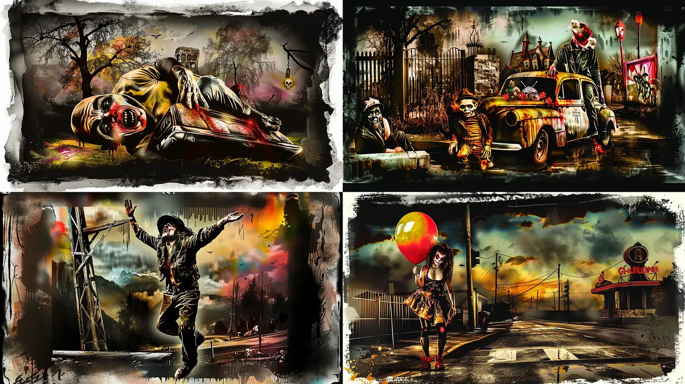 Gritty Textured Post-Apocalyptic Vision - Midjourney sref style