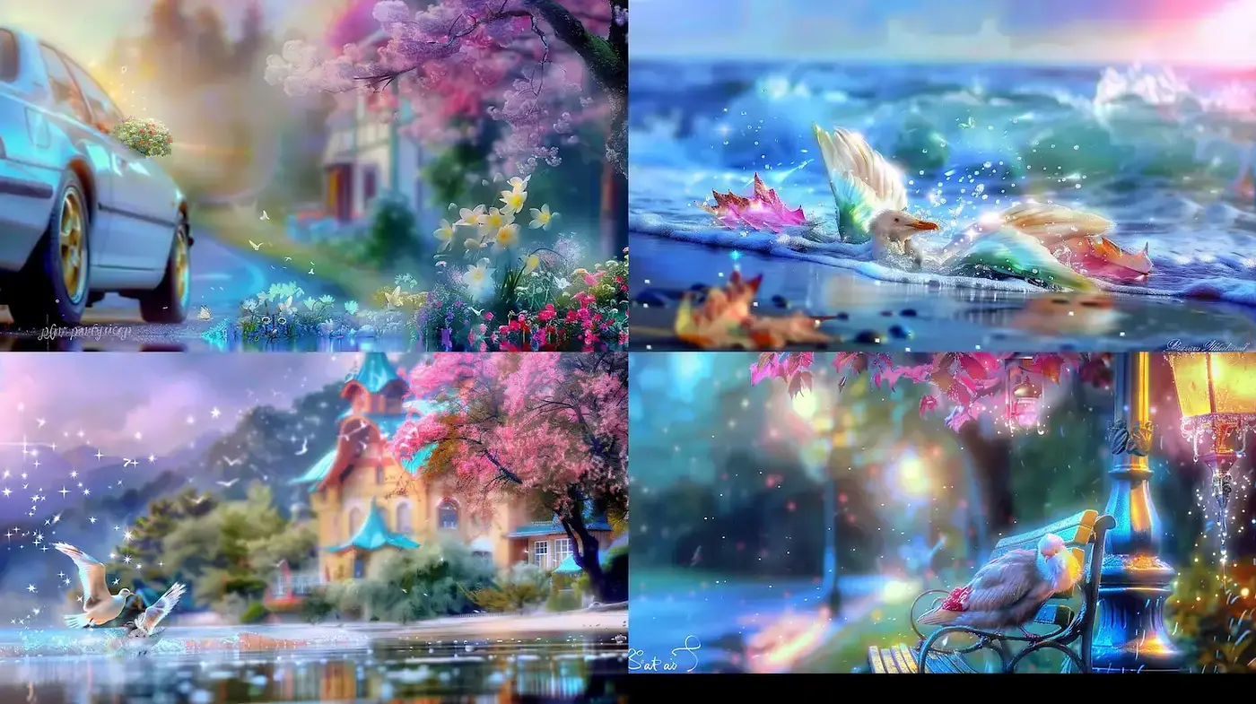 Whimsical and Dreamlike Landscapes with a Soft Etherial Quality - Midjourney sref style