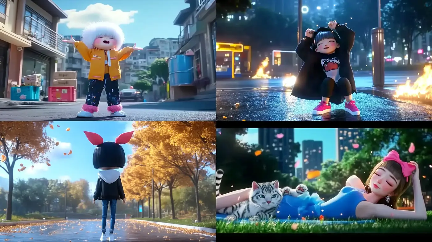 Luminous Urban Whimsy: A Fusion of Cinematic Charm and Animated Wonder - Midjourney sref style