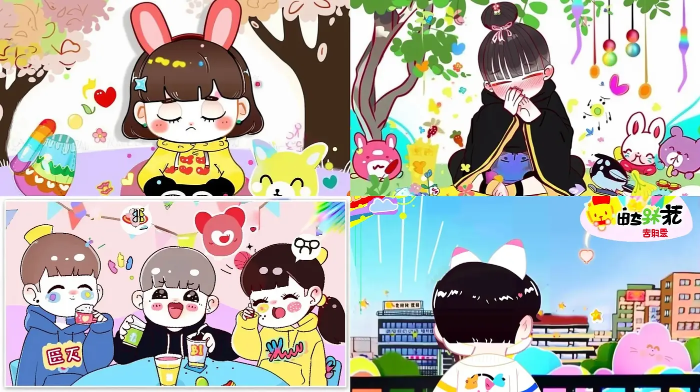 Vibrant and Whimsical Anime-Inspired Character Vignettes - Midjourney sref style
